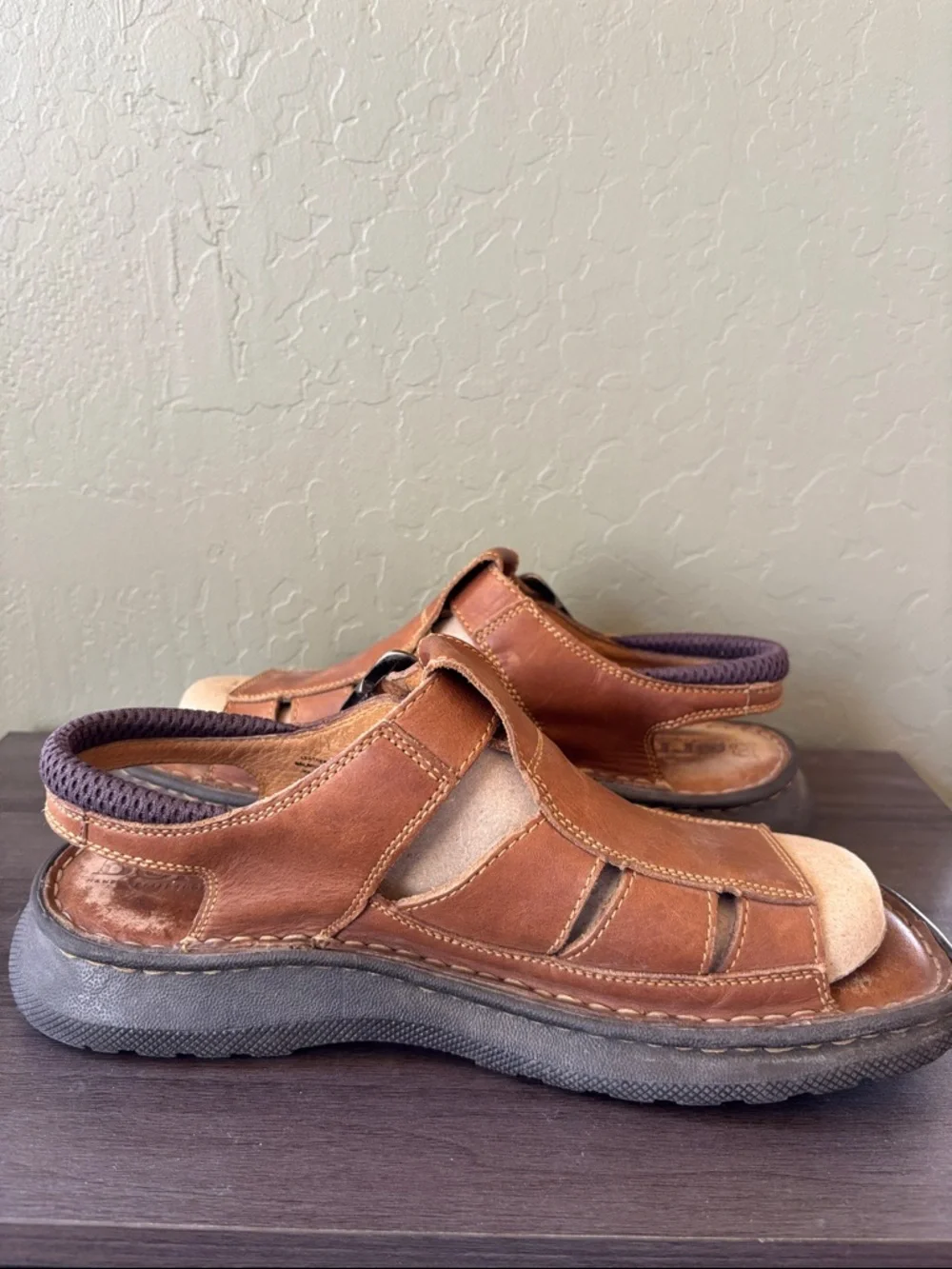 Born Joshua Brown Leather Open Toe‎ Fisherman’s Sandal Size 10 / EU 44